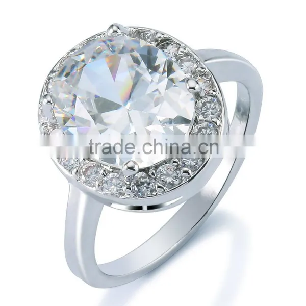 2016 Sparkling Big White Solitaire Accent Ring 18k Gold Plated Jewelry to India Snapdeal Flipkart