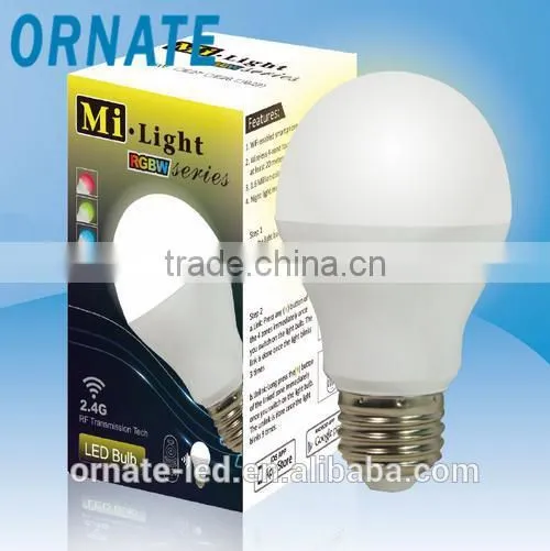 6W 2.4G Group Division Touch Screen Wifi LED RGB Bulb