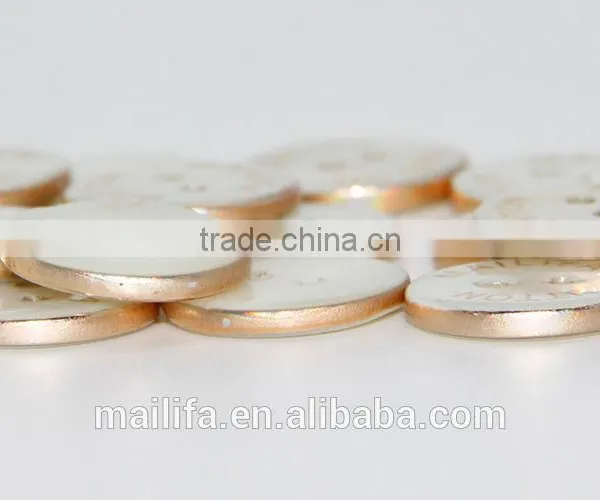 2 Holes Fancy High Quality Plate Gold Japanese Agoya Shell Button With Logo Engraved On photo-3