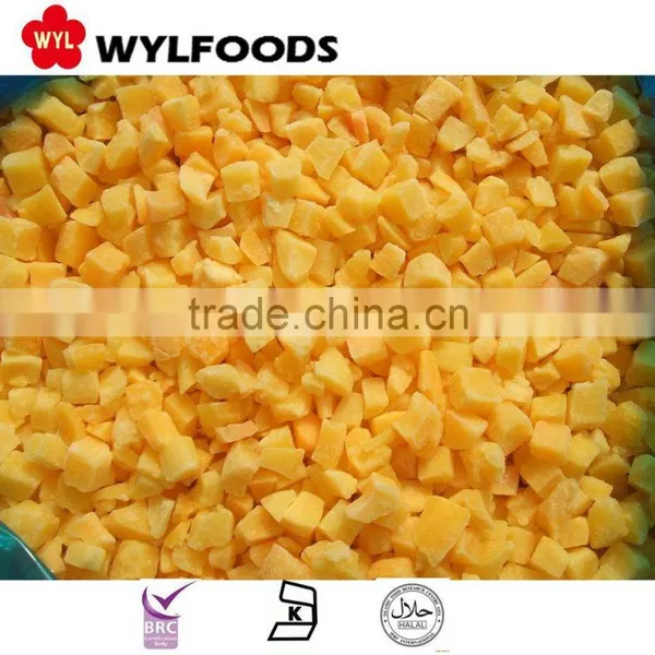 China Vegetables Frozen IQF Yellow Peach Dices Fruit
