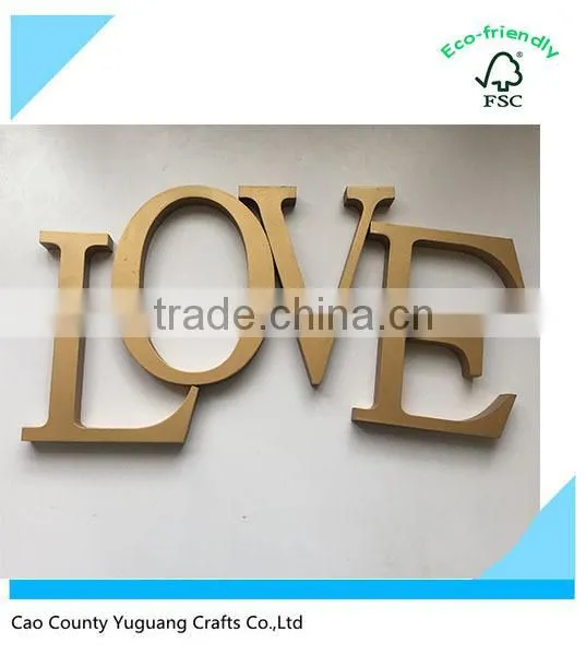 Freestanding Wooden Letter Golden Wooden Letter photo-2