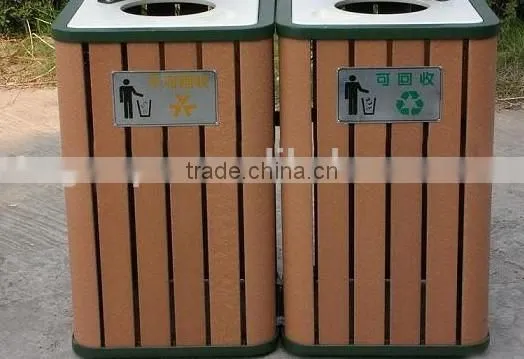 2016 Good Quality Waterproof Durable WPC Outdoor Dustbin / Garbage Can photo-4