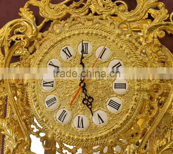 Italian Design Antique Grandfather Clock, Pendulum Marble Clock, 24K Gold Royal Chiming Clock photo-3