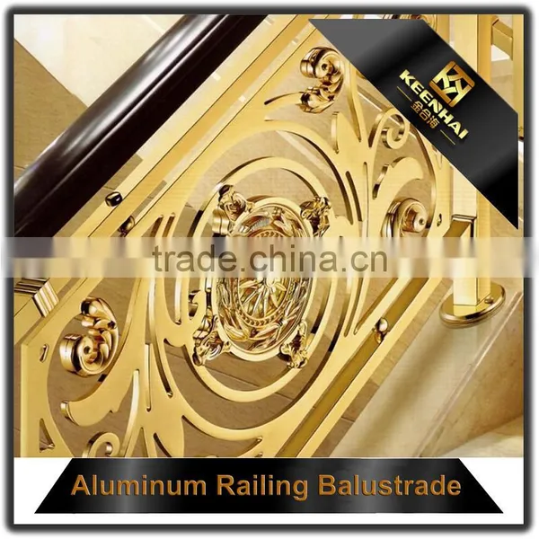Interior Antique Bronze Decorative Railing Design Brass Stair Handrails for Hotel photo-3