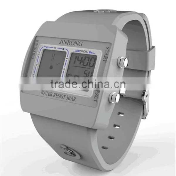Dual Display Wrist Watch For Men, Fashion High Quality Men's Watch, Men Watch With LED Backlight/ Alarm Clock photo-3