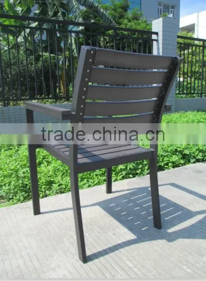 Grey Plastic Wood Arm Chair Cheap Outdoor Chairs photo-5