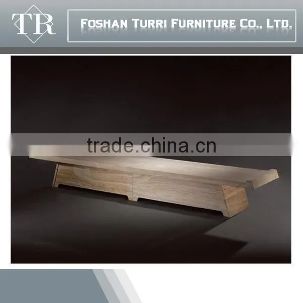 Luxury Travertine Marble&glass tv Cabinet With Wheel photo-6