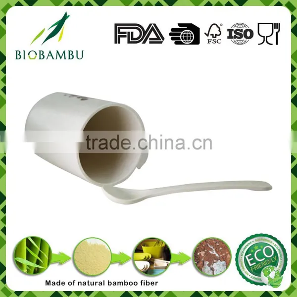 No Pollution Customized Bamboo Fibre Serving Coffee Cup With Spoon photo-4