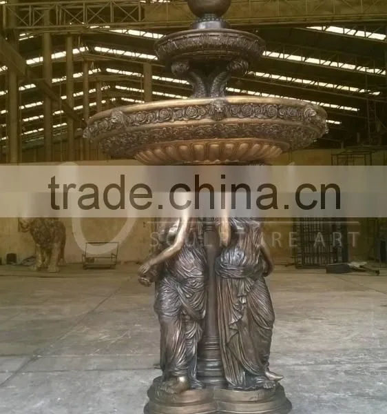 Outdoor Graden Decoration Sexy Girl Statue Copper Water Fountain photo-5
