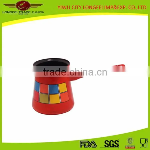 Red Color With Decal Enamel Coffee Boiler Pot photo-2