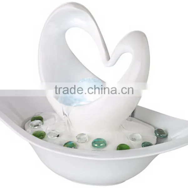 Modern Abstract White Tabletop Fountain photo-3