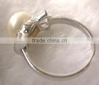 2014 Latest Fashion Round Pearl Tahitian Pearl Ring photo-3