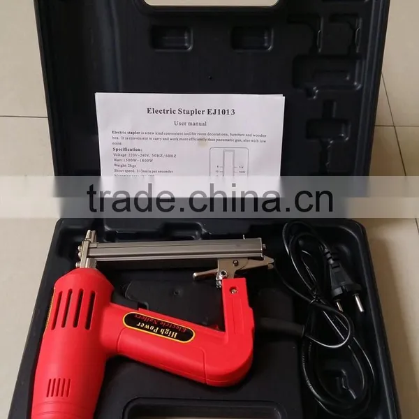 1500w 1013J Lower Noise Handheld Electric Floor Brad Nailer Crown Stapler Portable Electric Nail Gun photo-6