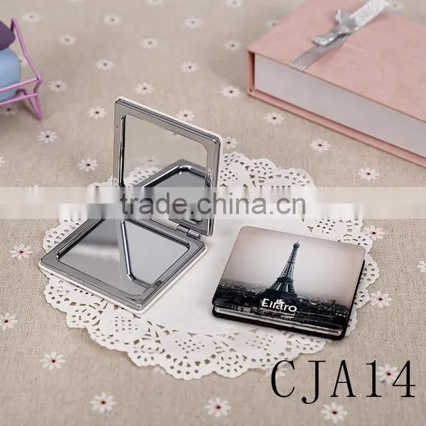 CJA14-OEM Makeup Pocket Plastic Hand Square Foldable Mirror photo-2