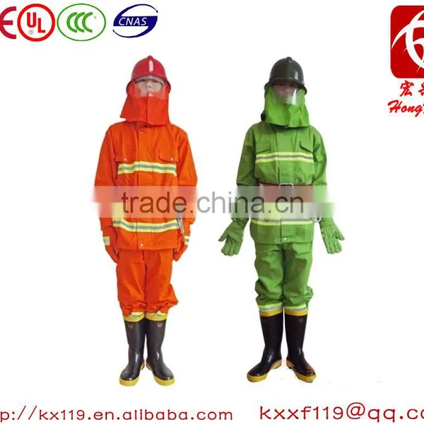 High Quality 100% Flame Retardant Fabric 97type Green Orange Firefighter Garment photo-4