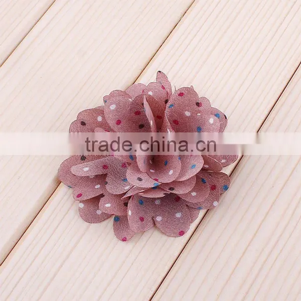 Handmade Fabric Flower Clip With Dot for Kids Hair Accessories photo-4