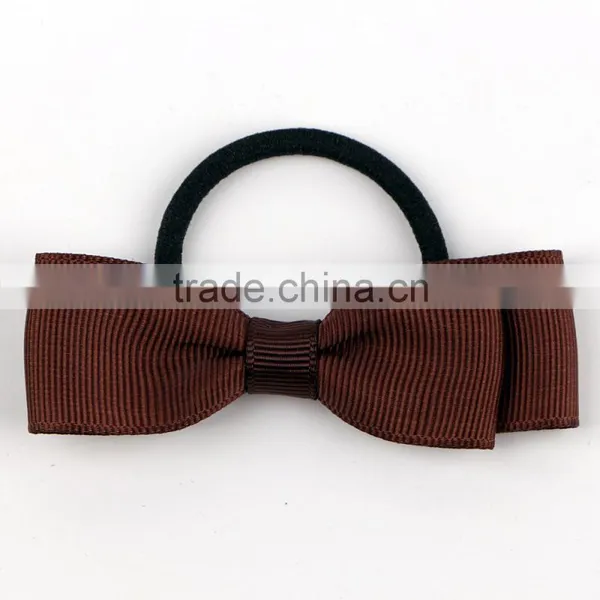 Wholesale Baby Girls Pink Grosgrain Ribbon Elastic Hair Band With Rubber photo-2