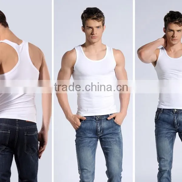 Bodybuilding Clothing Athletic y Back 95%cotton+5%spandex Stringer Plain Tank Top Men photo-3