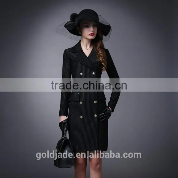 High Quality Elegant Name Brand Winter Long Trench Coats for Woman photo-2