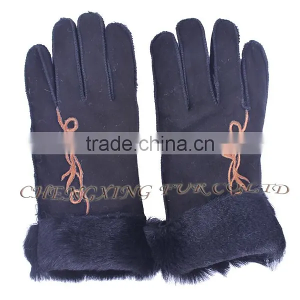 CX-A-59F Fashion Winter Warm Genuine Double Face Sheep Leather Women Glove photo-4