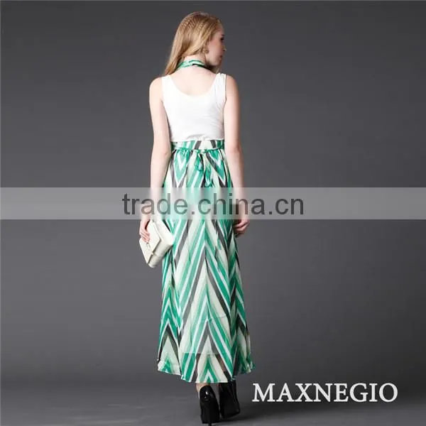 Wholesale i Dress Long Chiffon Chevron Maxi Dress photo-4
