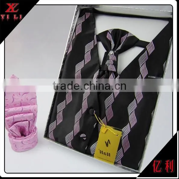 100% Polyester Wave Stripe Jean Vest for Boys photo-3
