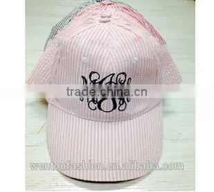 Hot Sale Personalised Fashionable Seersucker Baseball Cap photo-4
