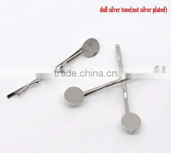 Jewelry Supplies Accessories Hottest Silver Tone Bobby W /Glue Pad Pins Hair Clips Findings photo-2