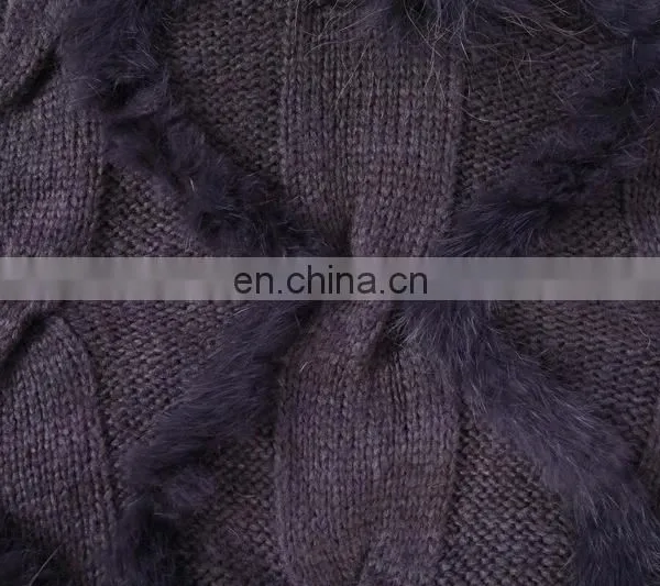 Latest Fashion Lady Garments Pullover Raccoon Fur Rabbit Fur Knitted Shawl Cape photo-6