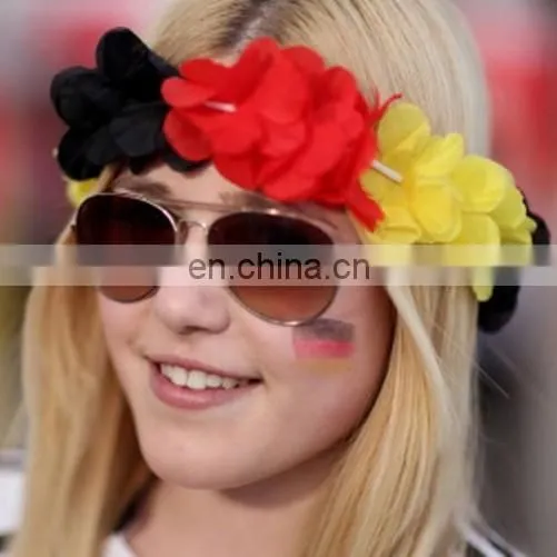 Red Black Yellow Flower Strings Garlands Germany National Flag Color Flower Lei photo-5