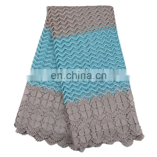 New Arrival African Lace Fabrics High Quality Cord Guipure Lace Fabric Women Nigerian Water Soluble Lace Fabric With Beads photo-2