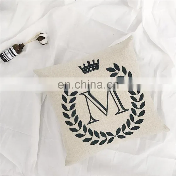 The Letter Cotton Linen Plain Custom Printing Cushion Covers photo-3