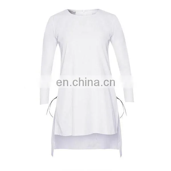 New Arrival Side Slit Tunic With Leather Cord Fashion Long Sleeve Muslim Top photo-6
