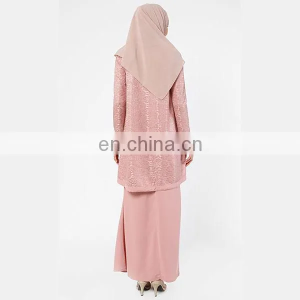 OEM Service Custom Muslim Dress 2016 Latest Fashion Lace Design Baju Kurung Modern photo-4