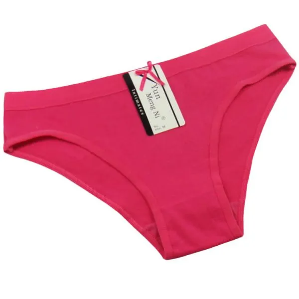Yun Meng Ni Sexy Underwear Plain Colors Bikini Briefs Breathable Cotton Panties For Women photo-2