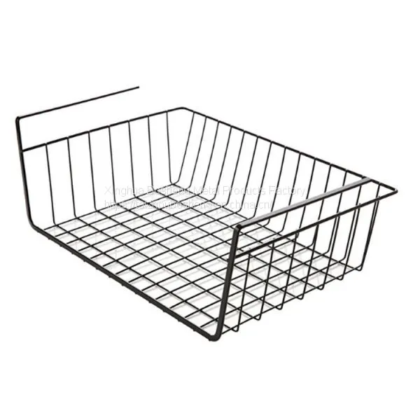 Metal Material Cabinet Hanging Storage Basket Towel Rack Book Display Basket photo-2