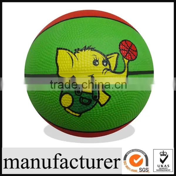 GY-S038 Rubber Basketball Manufacturer, Cartoon Printed Basketball for Kids Size 3 Small Basketball