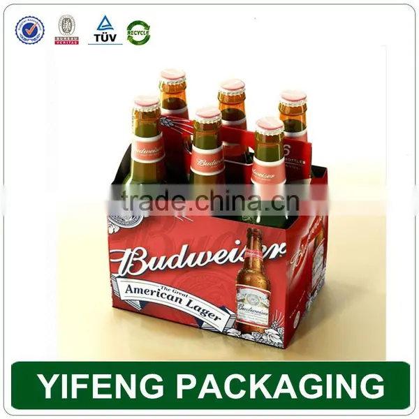 Recyclable Corrugated Cardboard Custom Printed 6 Pack Cardboard Beer Bottle Carrier photo-2