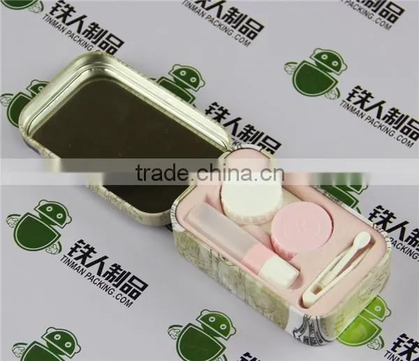 Empty Square Tinplate Cosmetic Case Metal Steel Box photo-2