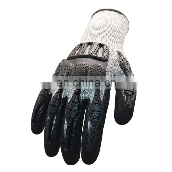 HPPE Cut Resistant CE Level 5 Cheap pu Palm Coating Anti-cut Gloves photo-2