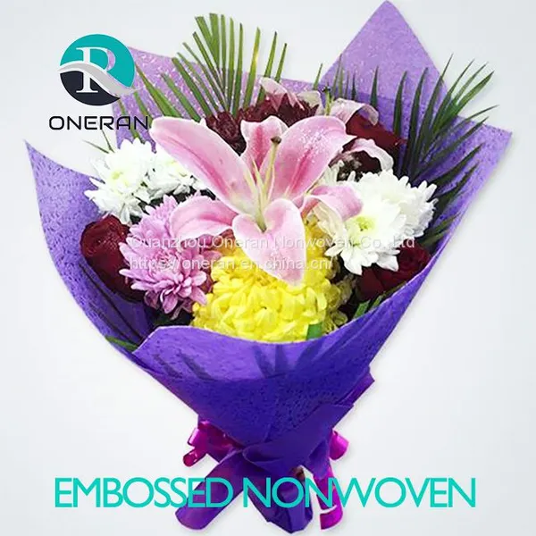 Colorful Embossed Polypropylene Spunbonded Nonwoven Fabric PP Nonwoven Fabric Embossed For Flower Wrapping and Gift Bag photo-5