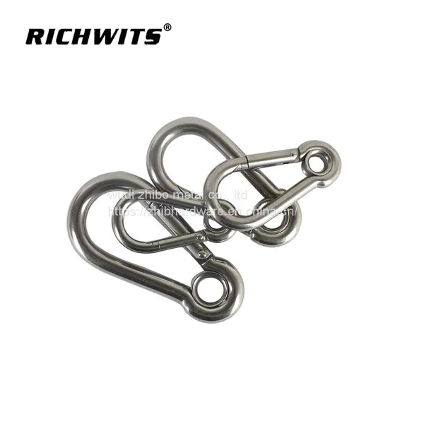 304/316 Stainless Steel Carabiner Hook With Eyelet photo-3