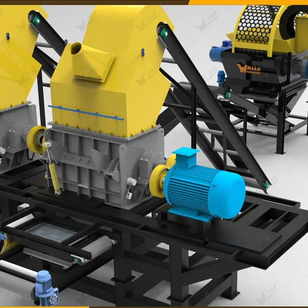 Walle Industry Waste Car Tyre Shredder Truck Tyre Waste Recycling Machine Tyre Recycling Equipment photo-2