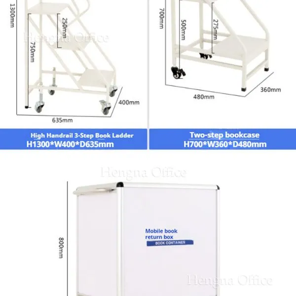 Superior Quality Portable Book Access Ladder With Universal Jointed Wheels & Brake – Great for Home Libraries and Book Collections photo-2