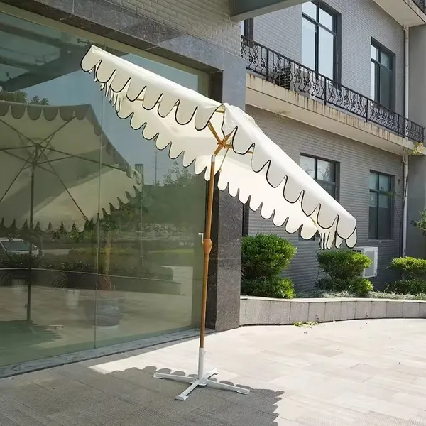 9FT Round Garden Umbrella With Aluminum Pole and Crank Lift Push Button Tilt, Fade Resistant Fabric for Patio Poolside Backyard