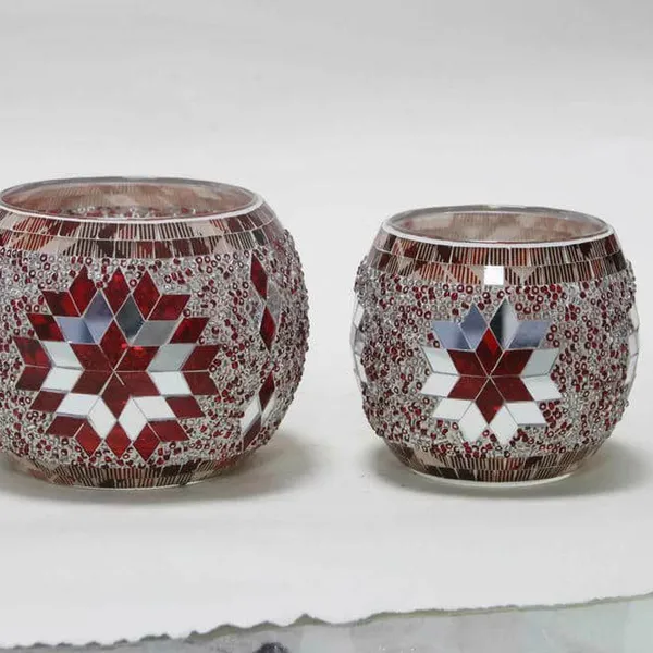Mosaic Vase Glass Jar photo-5