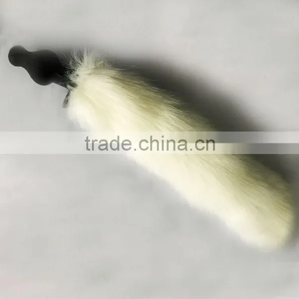 2016High Quality Anal Toy Silicone Anal Plug With Black Fox Tail photo-3