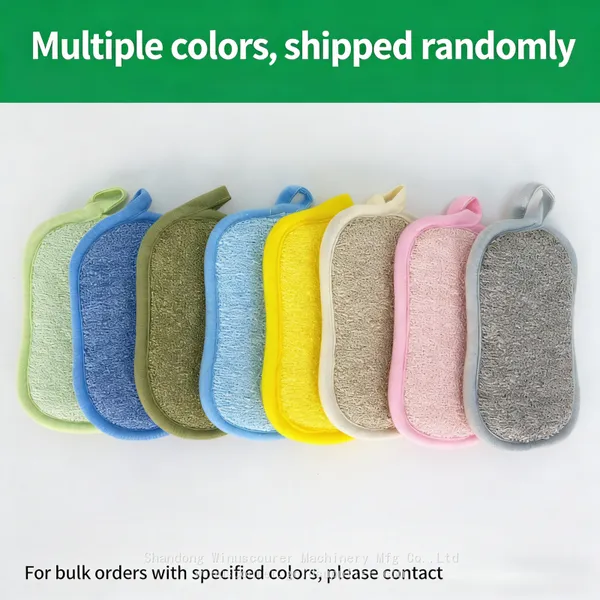 Double-Sided Microfiber Dish Towel Strong and Non-Stick Kitchen Oil Fiber Rag Sponge for Pot Washing and Brush Descaling photo-3