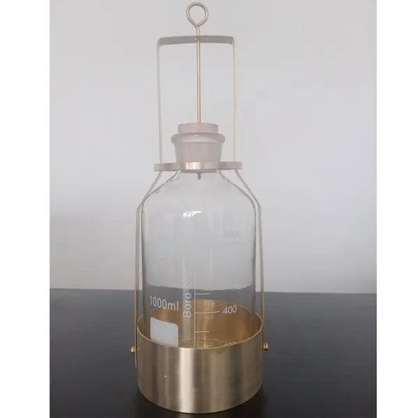 1000ml Brass Frame Oil Sampler Bottle High Borosilicate Glass Petroleum Liquid Sampling Jar for Crude Oil Sampling