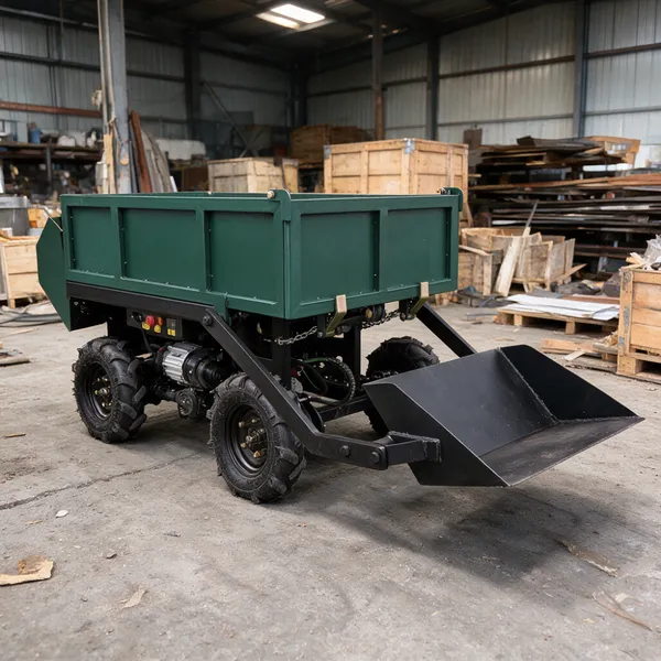 Porteur tout-terrain radiocommandé avec benne basculante pour l'agriculture et la construction